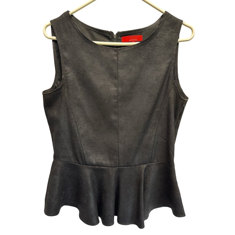 RED Saks Fifth Avenue Black Women Top Med Sleeveless‎ Flare Bottom Festival